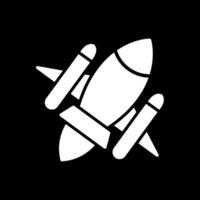 Rocket Ship Glyph Inverted Icon Design vector