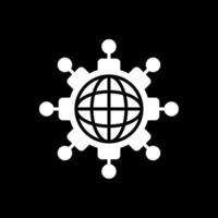 Networking Glyph Inverted Icon Design vector