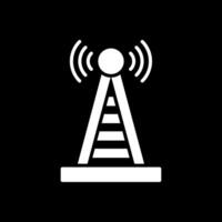 Radio Tower Glyph Inverted Icon Design vector