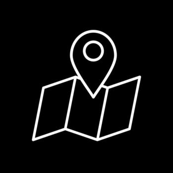Map Pointer Line Inverted Icon Design vector