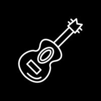 guitarra línea invertido icono diseño vector