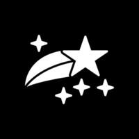 Shooting Star Glyph Inverted Icon Design vector