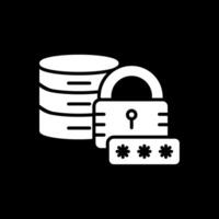 Secured Database Glyph Inverted Icon Design vector