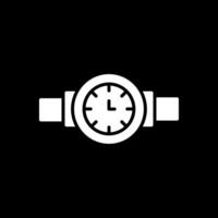 reloj de pulsera glifo invertido icono diseño vector