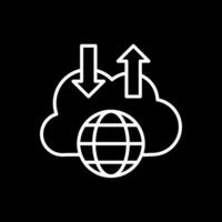 nube línea invertido icono diseño vector