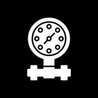 Pressure Gauge Glyph Inverted Icon Design vector