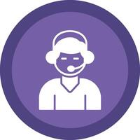 Customer Support Line Shadow Circle Icon Design vector