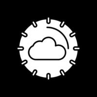 nube informática glifo invertido icono diseño vector