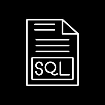sql línea invertido icono diseño vector