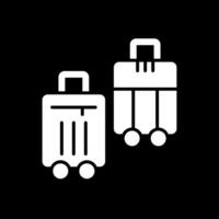 Suitcases Glyph Inverted Icon Design vector