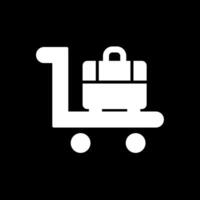 Trolley Glyph Inverted Icon Design vector