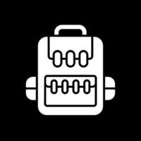 Rucksack Glyph Inverted Icon Design vector