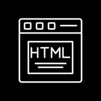 html línea invertido icono diseño vector