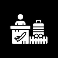 Airport Glyph Inverted Icon Design vector