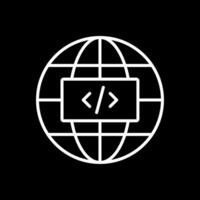 Earth Globe Line Inverted Icon Design vector