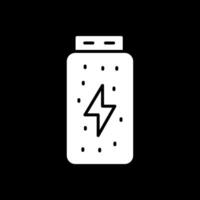 Battery Status Glyph Inverted Icon Design vector