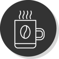 Mug Line Shadow Circle Icon Design vector