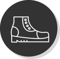 Boots Line Shadow Circle Icon Design vector