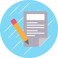 Content writing Flat Circle Icon Design vector