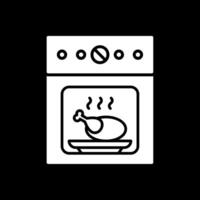 horno glifo invertido icono diseño vector