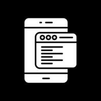 Smartphone Glyph Inverted Icon Design vector