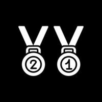 Medals Glyph Inverted Icon Design vector