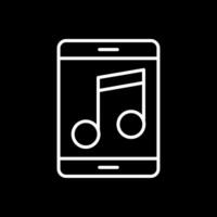 música línea invertido icono diseño vector