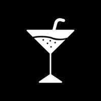 Martini Glyph Inverted Icon Design vector