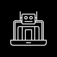 Robot Line Inverted Icon Design vector