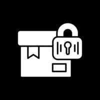 Package Glyph Inverted Icon Design vector