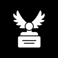 Wings Glyph Inverted Icon Design vector