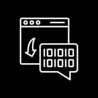 Binary Code Line Inverted Icon Design vector