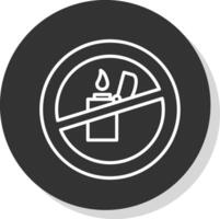 No Lighter Line Shadow Circle Icon Design vector