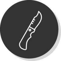 Knife Line Shadow Circle Icon Design vector