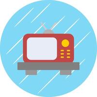 televisión plano circulo icono diseño vector