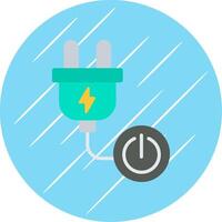 Power Button Flat Circle Icon Design vector