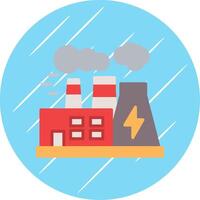 Power Plant Flat Circle Icon Design vector