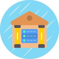 Data Warehouse Flat Circle Icon Design vector