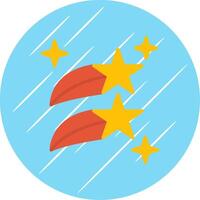 Shooting Stars Flat Circle Icon Design vector