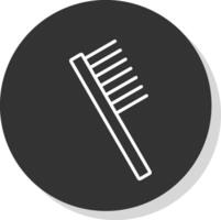 Comb Line Shadow Circle Icon Design vector