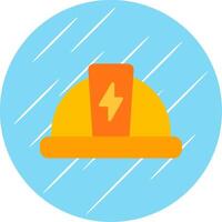 Hard Hat Flat Circle Icon Design vector