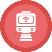 Train Line Shadow Circle Icon Design vector