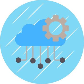 Cloud Computing Flat Circle Icon Design vector