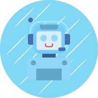 Robot Flat Circle Icon Design vector