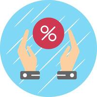 Hand Take And Percent Flat Circle Icon Design vector