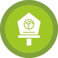 Bird House Line Shadow Circle Icon Design vector