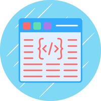 Coding Flat Circle Icon Design vector