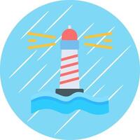 Lighthouse Flat Circle Icon Design vector