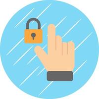 Lock Flat Circle Icon Design vector