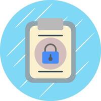 Notepad Lock Flat Circle Icon Design vector